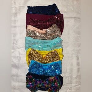 7 PC Colorful Sequin Headbands Set